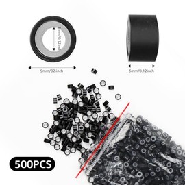 Hair Extension Tools Kit, 500Pcs 5mm Hair Extension Beads, Pliers Threader