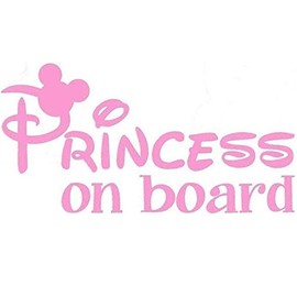 RAINBOW ANIMATED DESIGN Princess On Board Decal Vinyl Sticker|Cars Trucks Vans Walls Laptop| Pink |6.5 Inches Approximately