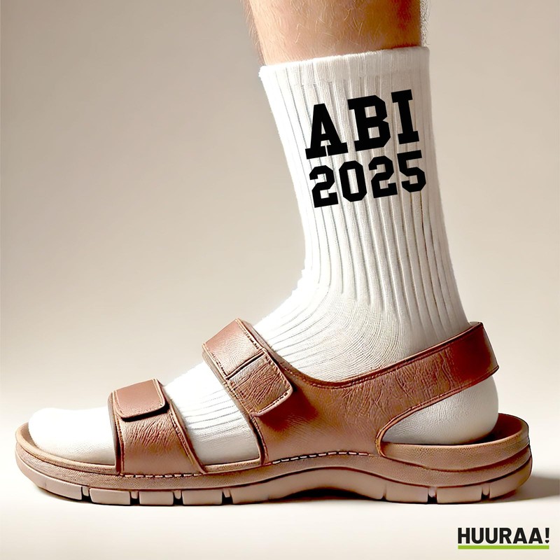 Huuraa Unisex Socks ABI 2025 Graduation Gift Size 37/41 White