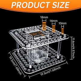 HESHUYU Rotating Paint Brush Holder 92 Holes and Large Compartment 360° Spinning Acrylic Paintbrush Holder Organizer Artist Brush Holder Watercolor Brush Stand Rack
