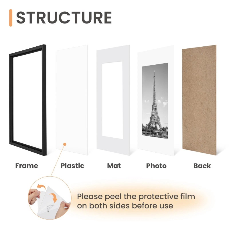 Upsimples 11X14 Picture Frame Set Of 5, Display Pictures 8X10