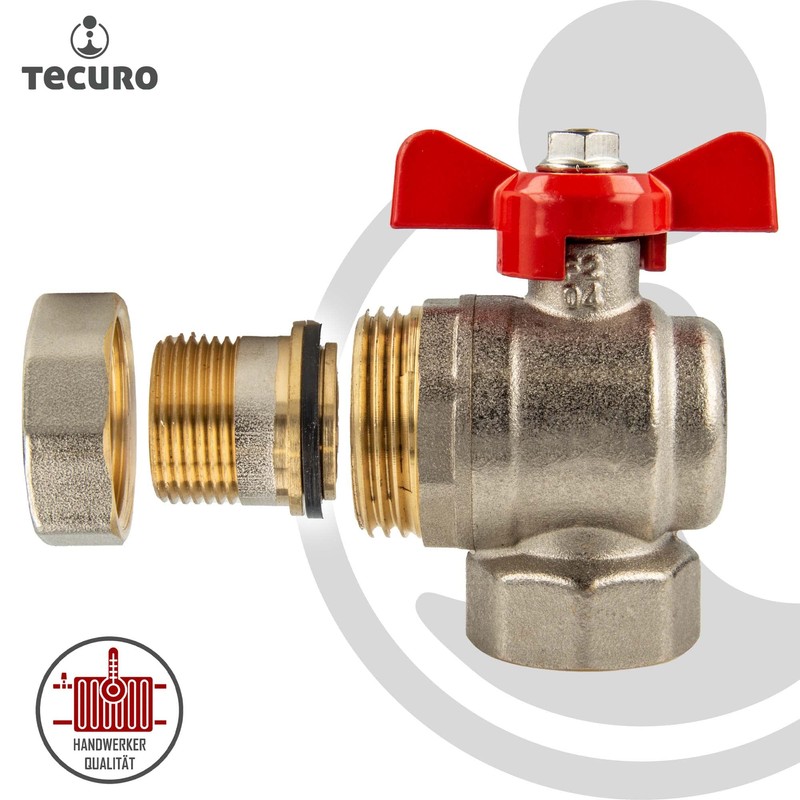 tecuro Angle Ball Valve, G 1 Inch x Internal Thread