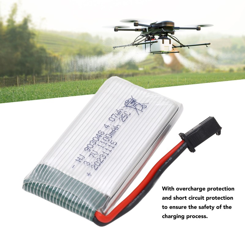 RC Aircraft Lithium Battery 3.7V 1100mAh with SM Black Plug