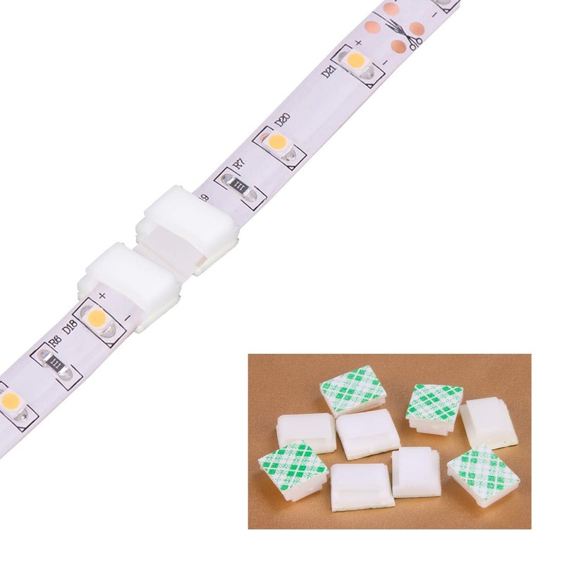 PETKNOWS 80 PCS Light Strip Mounting Clips White Self Adhesive