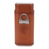 3 Finger Cigar Case Iron Cover Portable Soft Glossy Leather