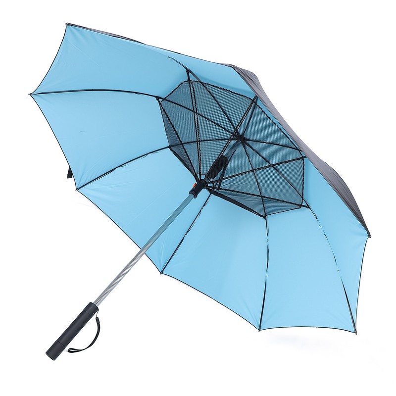 Cooling Fan Umbrella UV Guard Sun Blocking 2600mAh USB Rechargeable
