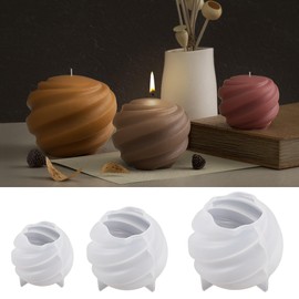 ESEENS 2 Pack Wave Candle Mold Spiral Candle Mold Ball Mold Ball Resin Casting Mold Resin Making Molds Silicone Mold for Candle Home Decorate Mold Candle Making Mold 3D Animal Mold