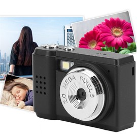 Vintage Digital Camera Portable, CCD Vintage Camera,1080P Compact Video Camera - 198° Wide Angle Lens, 15X Macro Lens, Up to 128G Support for Travel