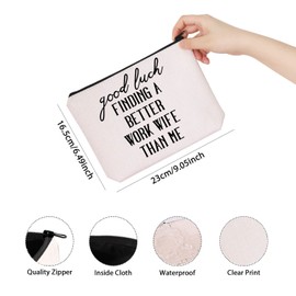 TSOTMO Work Wife Appreciation Gift Cosmetic Bag Colleague Farewell Gifts Work Bestie Gift Coworker leaving Gift (good luch)