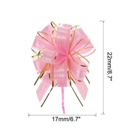 MECCANIXITY 10pcs 7 Inch Large Pull Bow Gift Wrapping Bows Ribbon Organza Pink for Wedding Baskets Presents Christmas Party