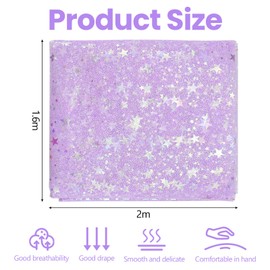 SLTAXAR Tulle Fabric Glitter Purple Decorative Fabric with Stars Sparkly Fabric 160 x 200 cm Glitter Tulle Ribbon Decorative Fabrics Glitter Yarn Tulle Soft and Fine Decorative Ribbon for DIY Clothing