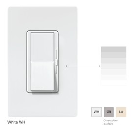 Lutron Diva LED+ Dimmer Light Switch for Dimmable LED, Halogen, and Incandescent Bulbs with Wallplate, 150 Watt, Single-Pole or 3-Way, DVWCL-153PH-WH, White