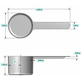 Supplement and Supply 50 mL (50 CC | 1.69 Oz.) Long Handle Scoop for Measuring Coffee, Pet Food, Grains, Protein, Spices and Other Dry Goods (Pack of 1)