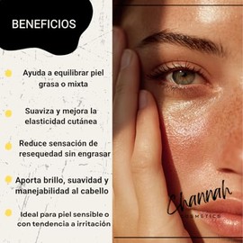 100ML Aceite de Jojoba Virgen Gold Virgin Grade  100 Puro, Prensado en Frío, Grado Cosmético  Para Serums, Cremas, Jabones y Aromaterapia  CHANNAH