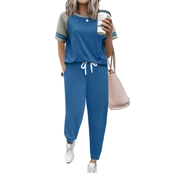 Ekouaer Lounge Sets for Women Two Piece Pajama Set Short
