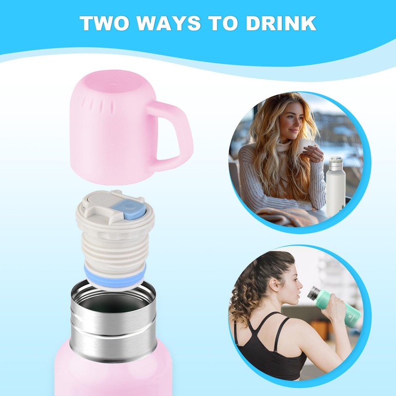 Thermal Flask with Cup 648ml/22oz Flask for Hot Drink, Vacuum