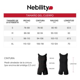 Nebility Body Moldeador Faja Completa Compresión Para Hombre