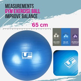 Urban Fitness Unisex' s 500kg Burst Resistance Swiss Ball, Blue-65cm, 65cm, K-REY-UFB01965, black