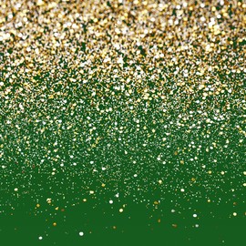 LYCGS 8x8ft Green and Gold Backdrop Birthday Gold Spots Bokeh Wedding Prom Graduation Photography Background X-224