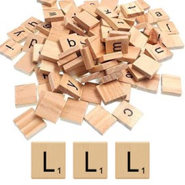 Glamified Pack of 10 - L Scrabble Tiles - Same Letters Bags -WOODEN SCRABBLE TILES BLACK LETTERS NUMBERS FOR CRAFTS WOOD ALPHABETS (Letter L, Pack of 10 Tiles)