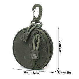 Outdoor Coin Case - Small Pouches Keychain Round Coin Pouch Holder,Coin Purse with Buckle for Outdoor Travelling, Hiking, Fishing, Cycling, Hunting Pochy