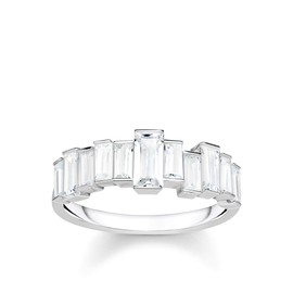 Thomas Sabo White Stone Baguette Cut 925 Sterling Silver Ladies Ring TR2269-051-14-54, Silver, Cubic Zirconia