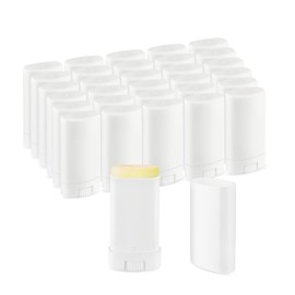 30 Pcs 15ml/0.5oz Empty Lip Balm Tubes White Plastic Deodorant Containers Travel Refillable Deodorant Tubes Lipstick Tube For DIY Lip Balm Deodorant Aromatherapy