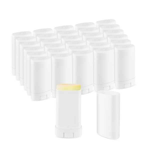 30 Pcs 15ml/0.5oz Empty Lip Balm Tubes White Plastic Deodorant