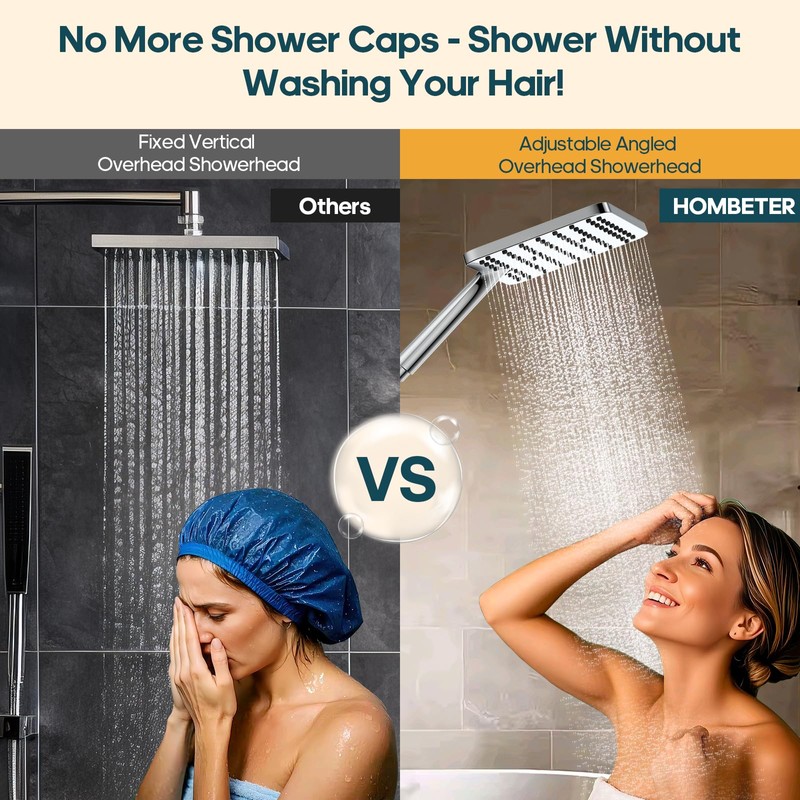 Hombeter Shower Heads with Handheld Spray Combo, 10 Inch High