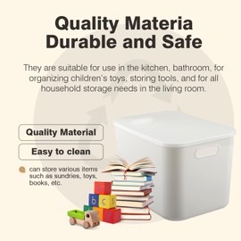 WINWOL FL White Plastic Storage Bins for Shelves-Organizer Baskets Plastic,for Home and Office,Versatile Plastic Organizer Baskets for Shelves (FL)