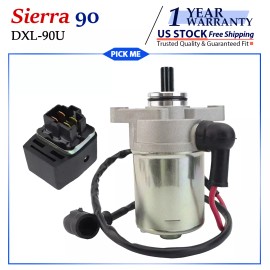 Motorsupermarkets Starter Motor for E-TON Eton DXL-90U Sierra 90 All 90cc 2-Stroke with Relay