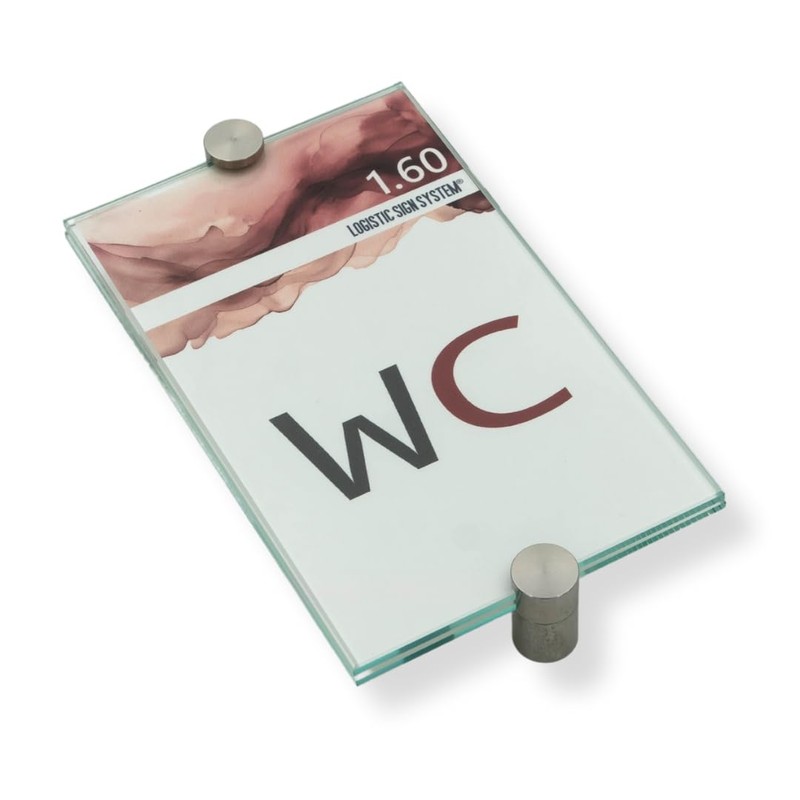 Logistic Sign System Glass Door Sign, Vitrum K2, Clamp Holder
