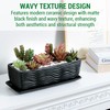 MyGift 12.5 inch Ceramic Planter, Modern Textured Rectangular Succulent Flower