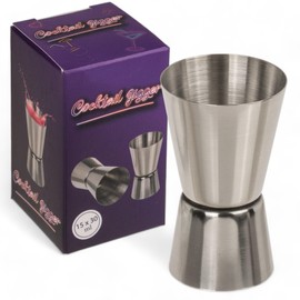 MIJOMA Kleiner Messbecher Likörmaß Double Jigger 1,5cl & 3cl – Rostfreier Edelstahl, Mattiert, Spülmaschinengeeignet, Präzises Cocktail Barmaß für Profis & Zuhause