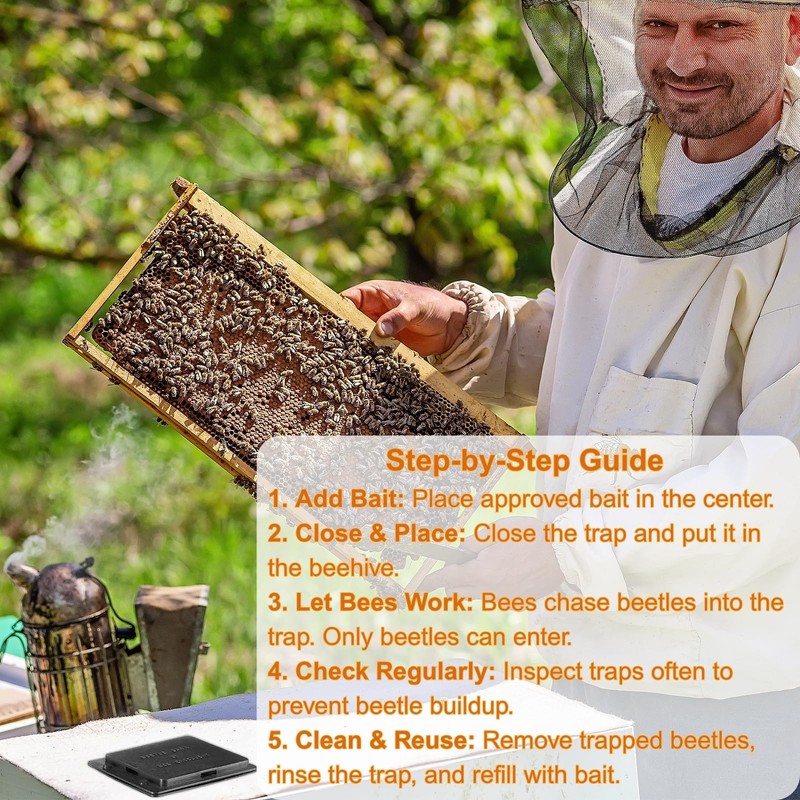 30 PCS Hive Beetle Traps for Bee Hives, Reusable Small