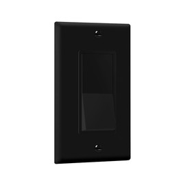 ENERLITES - Interruptor de paleta de encendido/apagado con placas de pared, un solo polo, 3 cables, tornillo de puesta a tierra, grado residencial, 15A 120V/277V, certificación UL, 91150-BKWP, negro