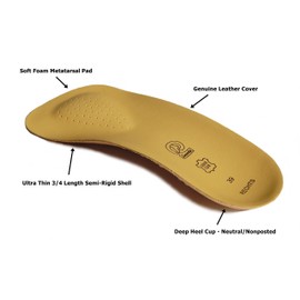 Emsold Ultra Thin Orthotic with Metatarsal Pad and Deep Heel Cup – Semi-Rigid Arch Support Insole for Men and Women – Relieves Pain from Plantar Fasciitis, Morton’s Neuroma and Metatarsalgia