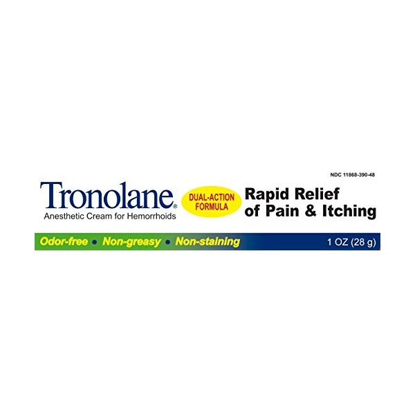Tronolane Anesthetic Cream for Hemorrhoids 1 OZ - Buy Packs and SAVE (Pack of 5)