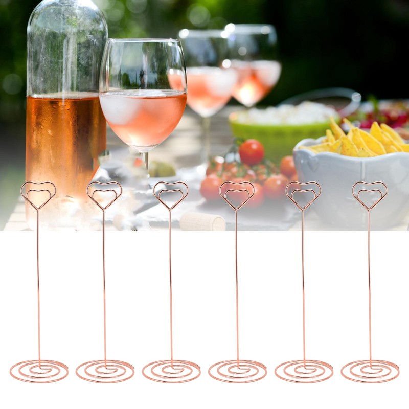 15PCS Table Number Holder 22cm Heart Shaped Iron Wire Picture