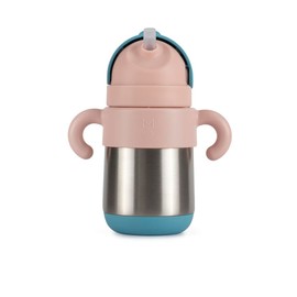 Meroware [MATT Thermo Bottle (Blue/Pink)] Stainless Steel Straw Water Bottle for Kids to Keep at the Optimal Temperature Anytime, For Toddlers