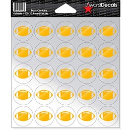 Award Decals Football Helmet Award Decals (100 Stickers) (Yellow Gold on Clear)