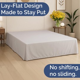 Pleated Bed Skirt King Size - 3 Sided Pleated Bed Skirt King - Ultra-Soft, Easy Fit with 18 Inch Tailored Drop - Hotel Quality, Wrinkle & Fade Resistant - for Women, Men, Kids and Teens - Light Grey