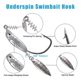 Fishing Hook with Weight Kit, Swim Jig Head Fish Hook Set with Barb Bass Trout,7g 10pcs 10g 10pcs