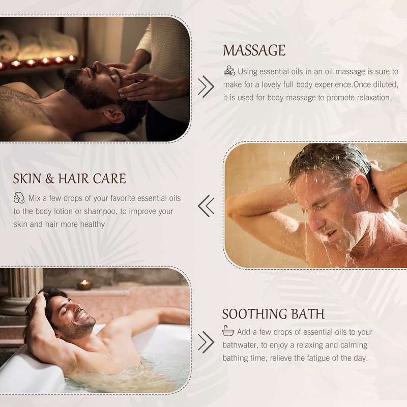 Woody Essential Oils Set, Men Scents Fragrance Oil for Candle
