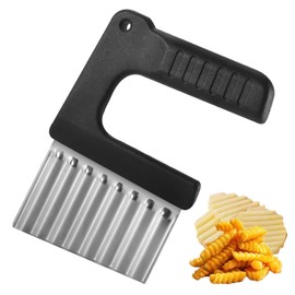 Crinkle-Cutter for Veggies-Salad-Chopper Knife Stainless-Steel-Blade Wavy for Potato Carrot Veggies,Serrator Salad Chopping Knife French Fry Slicer