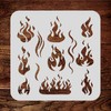 Flames Stencil, 4.5 x 4.5 inch - Fire Flame Smoke