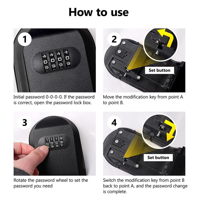 Magnetic Key Holder with Combination Lock Hidden Under Car, Dayear