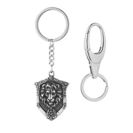 HZMAN Stainless Steel Keychain Universal Duty Key Holder Gothic Keychains for Car Motorcycle Key