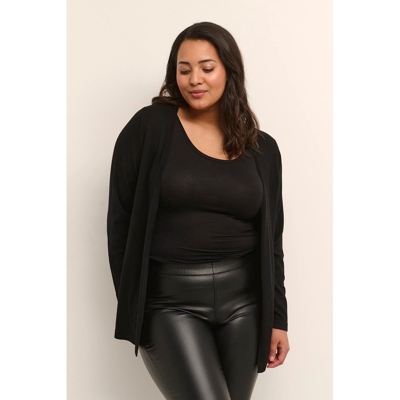 KAFFE CURVE Women's Plus Size Open Front Long Sleeves Sweater