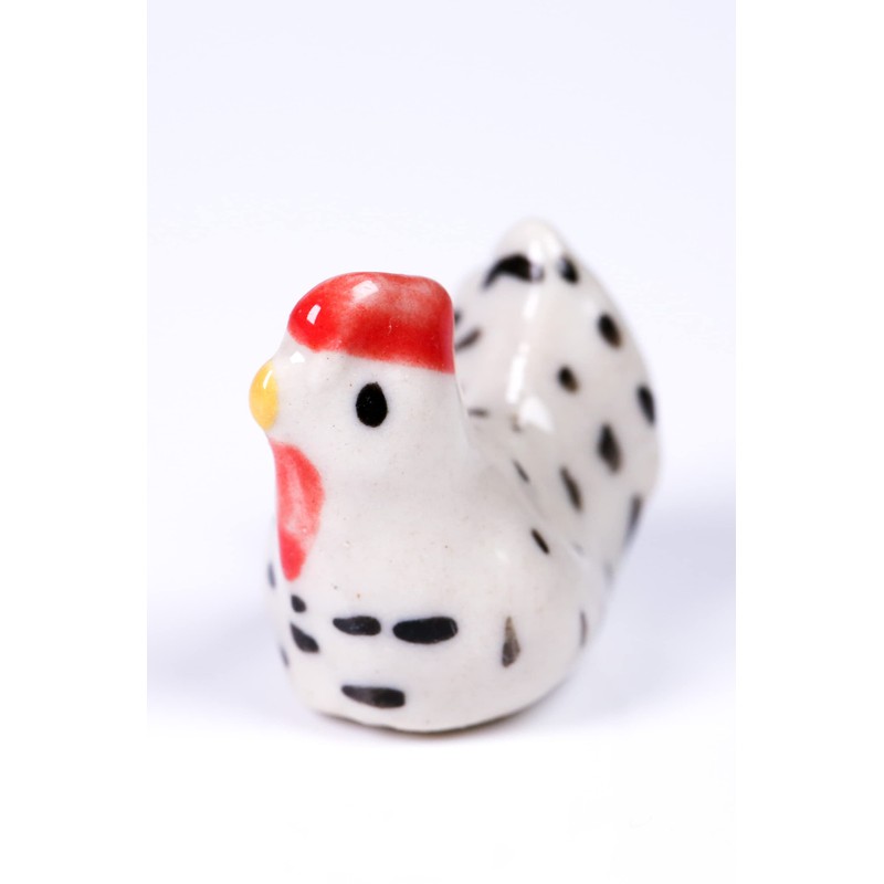 redchocol8® Ceramic Tiny White Chicken Figurines Animals Miniature Outdoor Gift